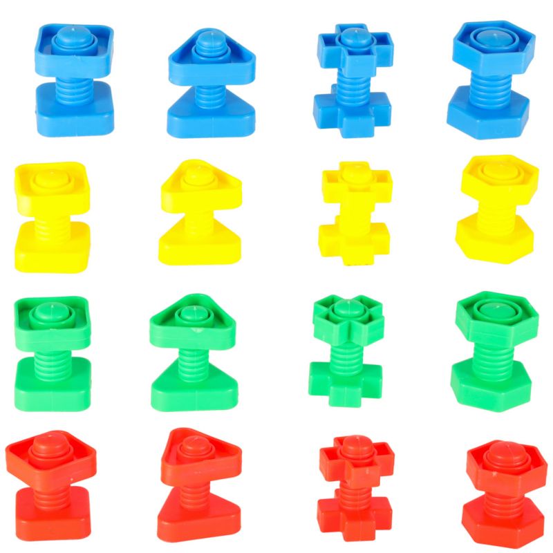 Klocki konstrukcyjne edukacyjne śruby montessori 30 elementów - obrazek 5