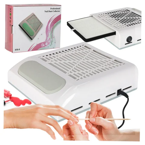 Pochłaniacz pyłu do paznokci manicure 80W filtr kasetowy bezworkowy