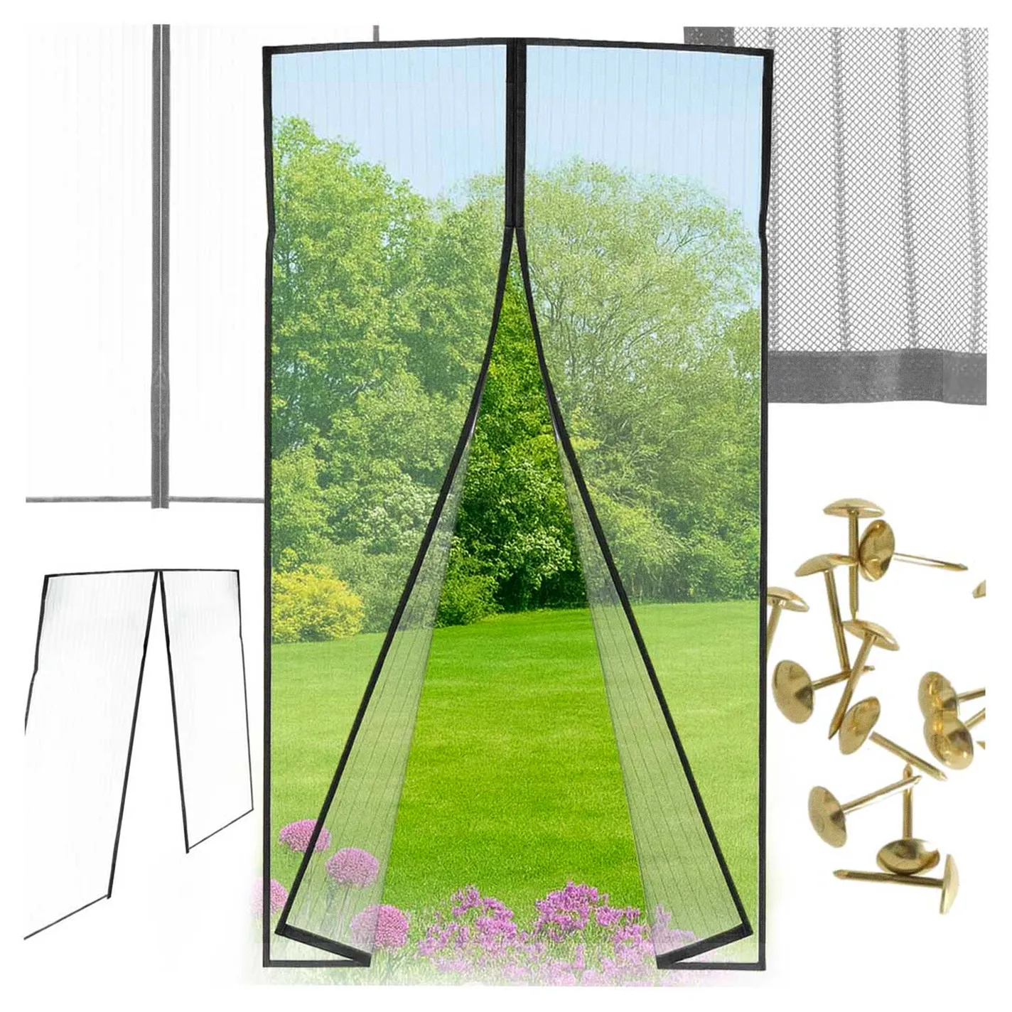 Moskitiera siatka magnetyczna LUARO na drzwi solidna mocny magnes 110x220cm - obrazek 13