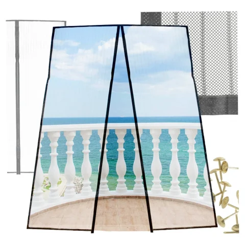 Moskitiera siatka magnetyczna LUARO na drzwi solidna mocny magnes 110x220cm