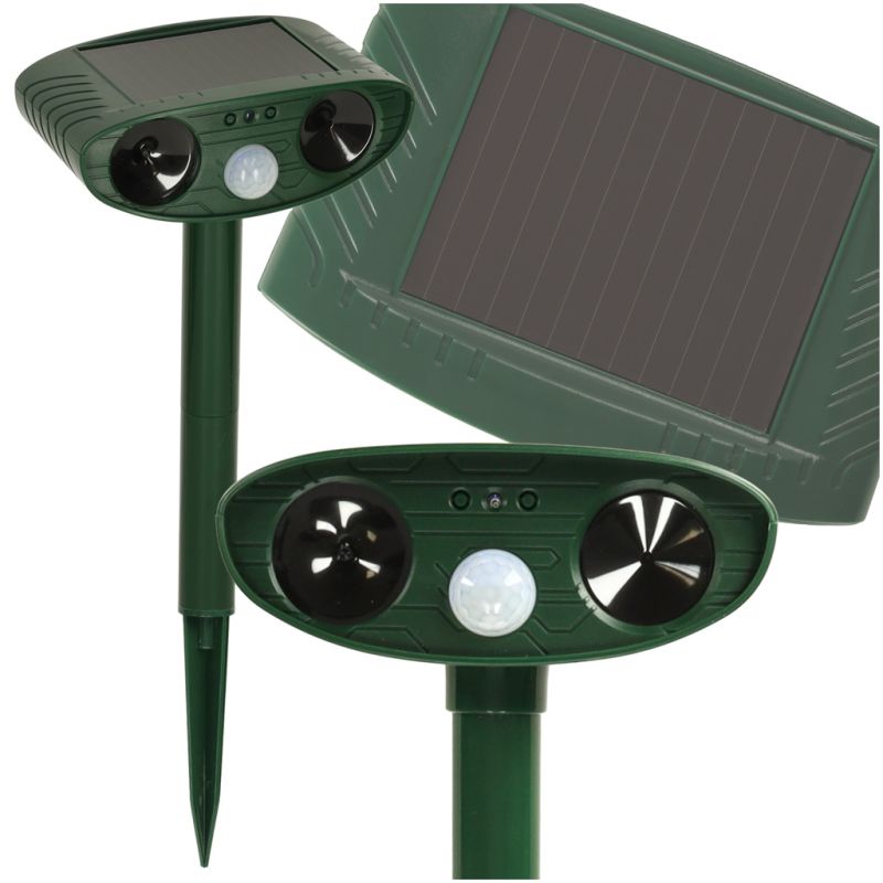 Odstraszacz solarny kretów na gryzonie kuny koty ptaki myszy szczury ultradźwięki czujnik ruchu - obrazek 7