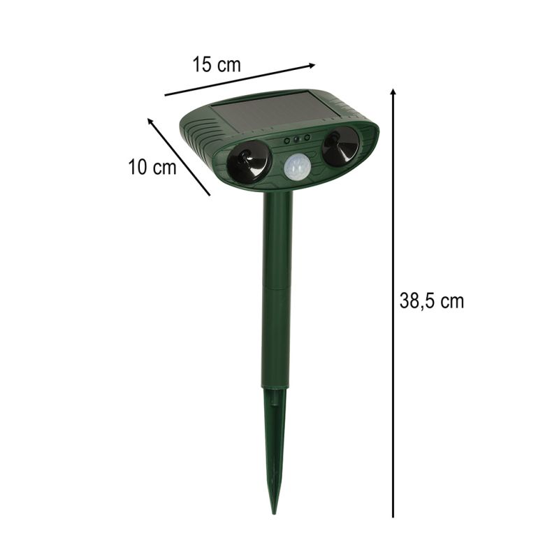 Odstraszacz solarny kretów na gryzonie kuny koty ptaki myszy szczury ultradźwięki czujnik ruchu - obrazek 8