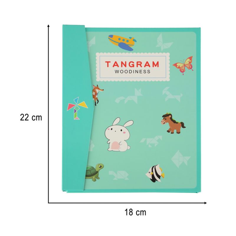 Tangram książeczka magnetyczna układanka montessori klocki gra logiczna 3D - obrazek 13
