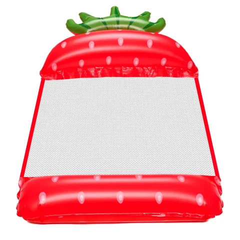 Materac dmuchany plażowy hamak wodny leżak fotel krzesło do pływania basenu truskawka