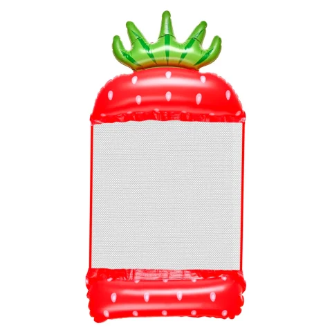 Materac dmuchany plażowy hamak wodny leżak fotel krzesło do pływania basenu truskawka