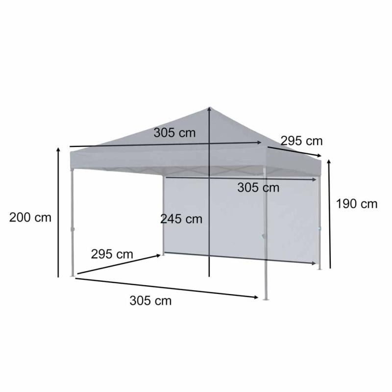 Pawilon ogrodowy LUARO namiot imprezowy handlowy altana 3x3 m czarny - obrazek 5