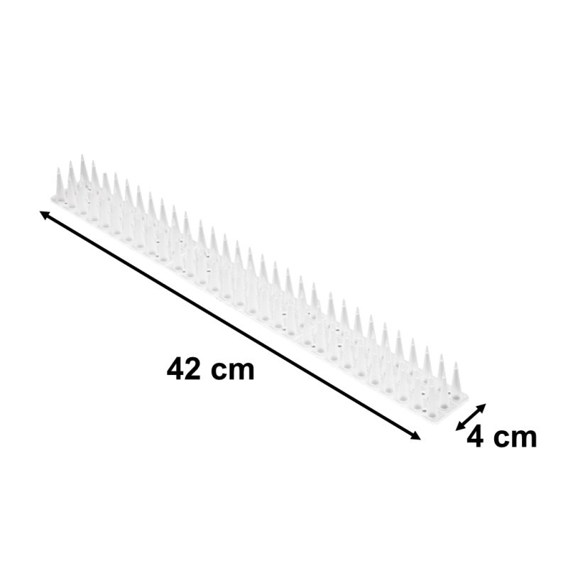 Kolce na gołębie listwa na ptaki odstraszasz plastikowe gęste białe 8el. 43 cm - obrazek 3