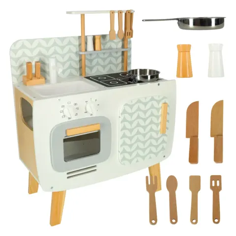 Kuchnia dla dzieci drewniana MDF LULILO RETRO akcesoria 73cm
