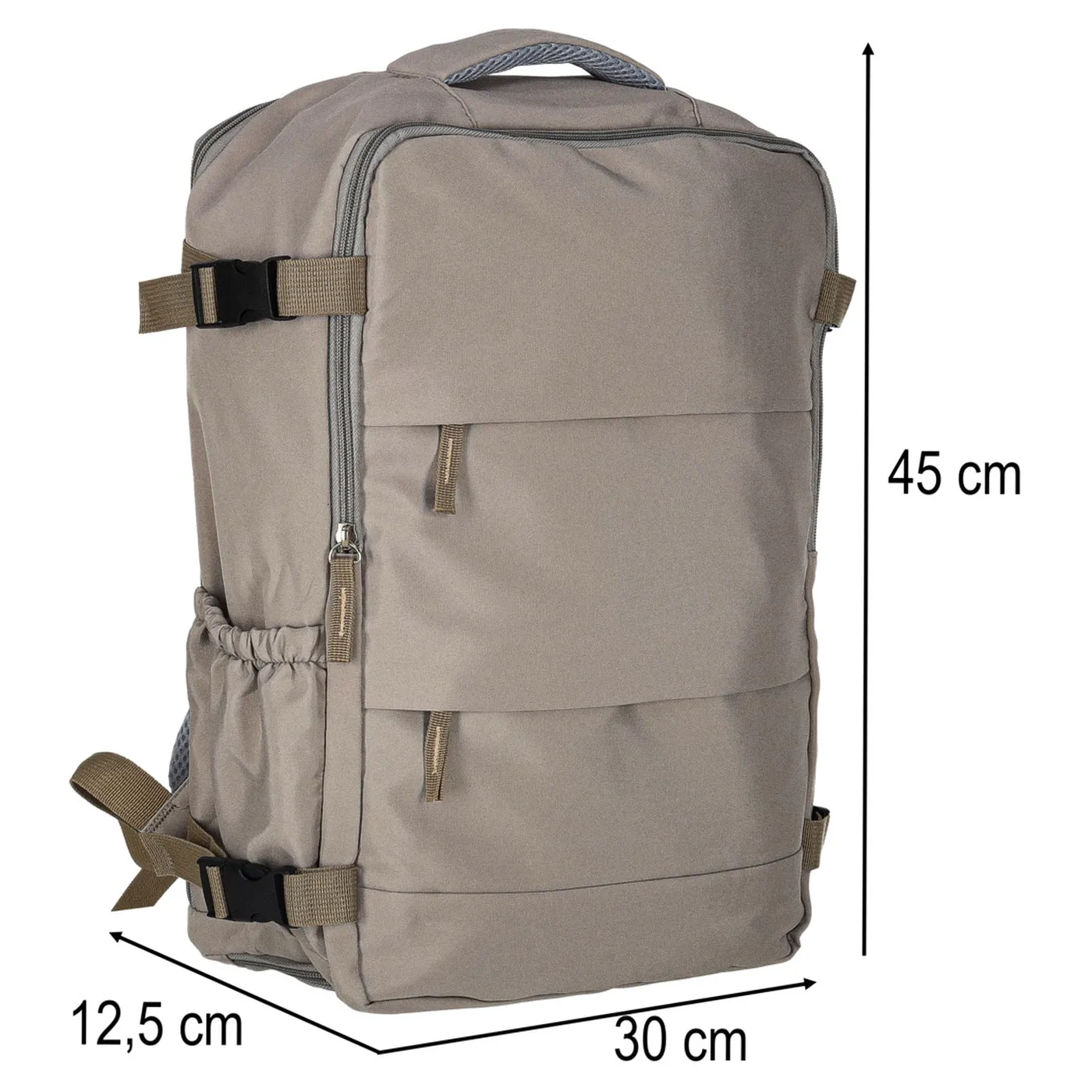 Plecak turystyczny kabinowy podróżny bagaż podręczny szary 45x30 cm - obrazek 13