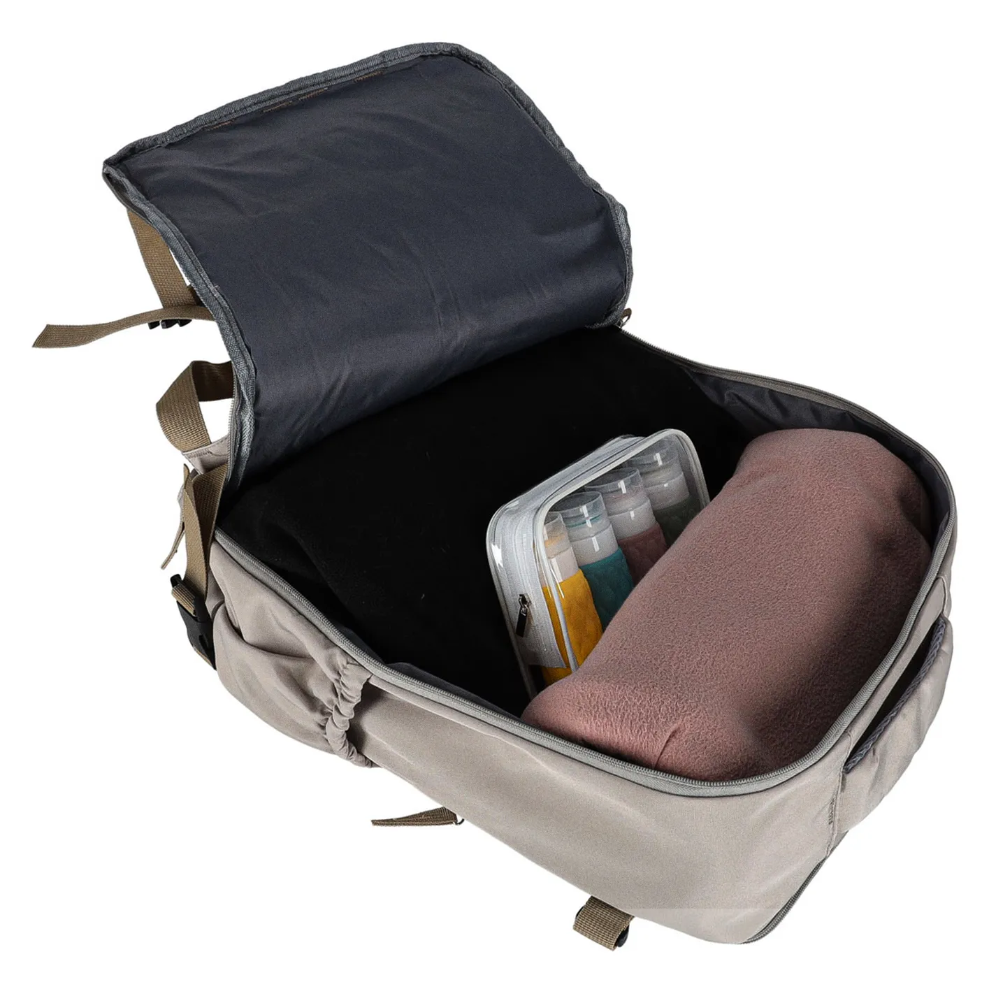 Plecak turystyczny kabinowy podróżny bagaż podręczny szary 45x30 cm - obrazek 9