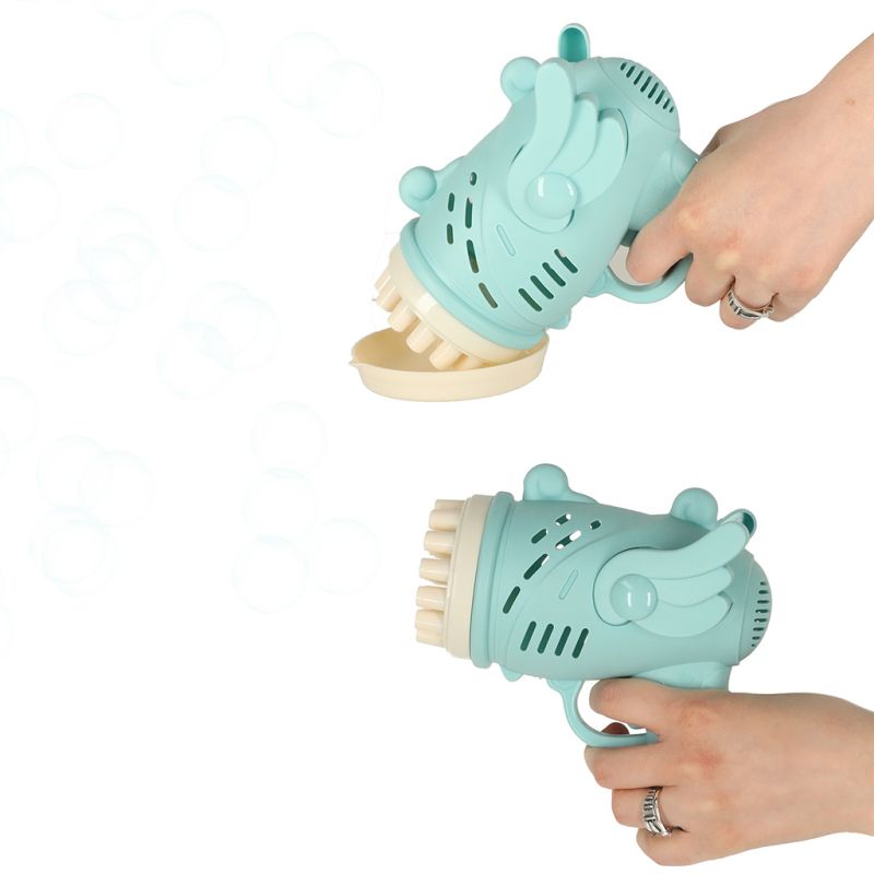 Pistolet do baniek mydlanych bańki mydlane ze skrzydłami niebieski - obrazek 5