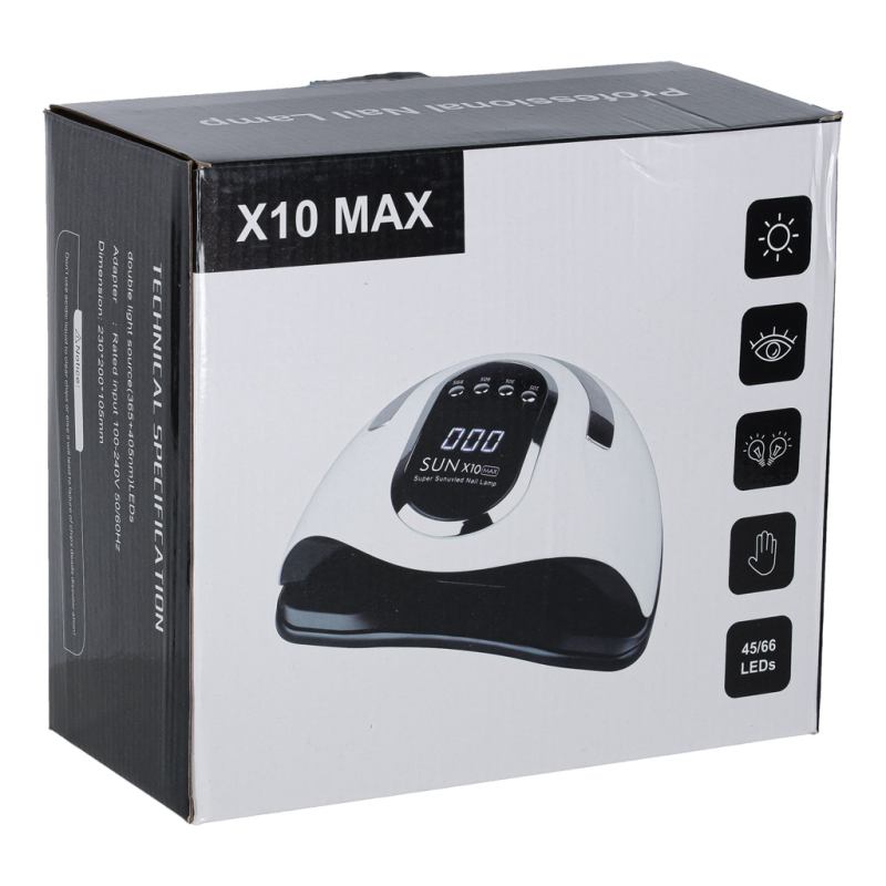 Lampa do paznokci Sun X10 UV 45 LED 280W manicure hybrydy żele - obrazek 13