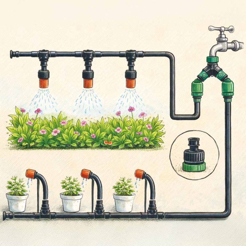Zraszacz ogrodowy LUARO kurtyna wodna mgiełka system nawadniania 25m - obrazek 10