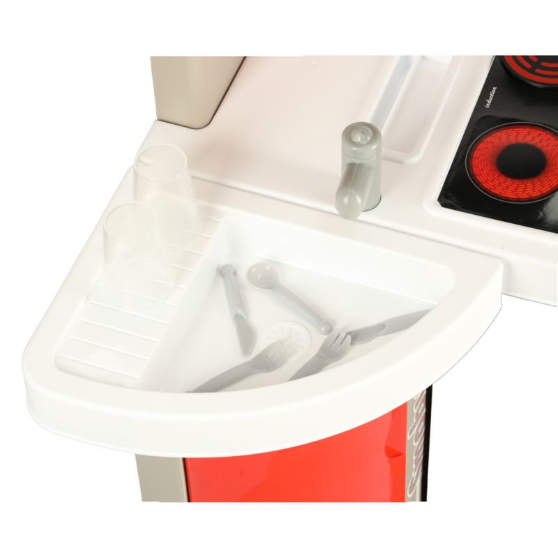 Kuchnia dla dzieci kran palniki elektryczne dźwięki składana walizka na kółkach - obrazek 16