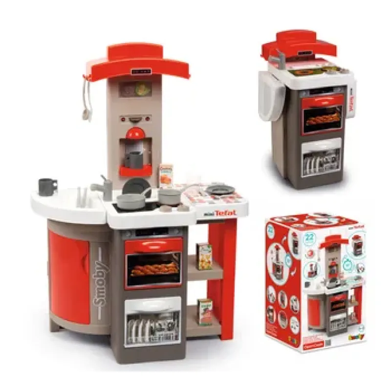 Kuchnia dla dzieci kran palniki elektryczne dźwięki składana walizka na kółkach - obrazek 3