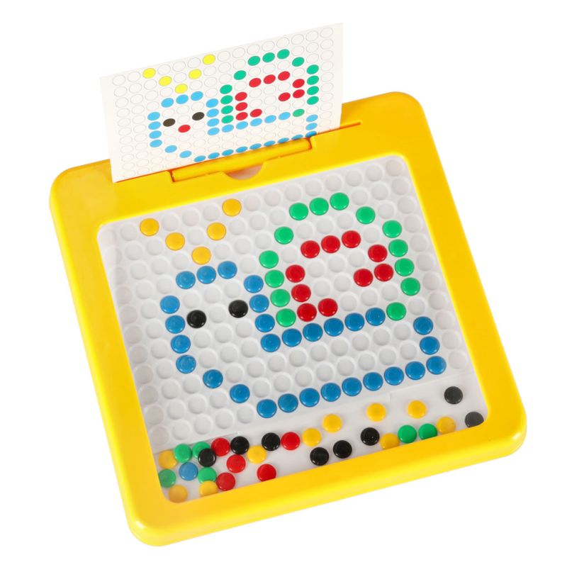 Tablica magnetyczna montessori mozaika kolorowe kropki żółta 26 x 26 cm - obrazek 5