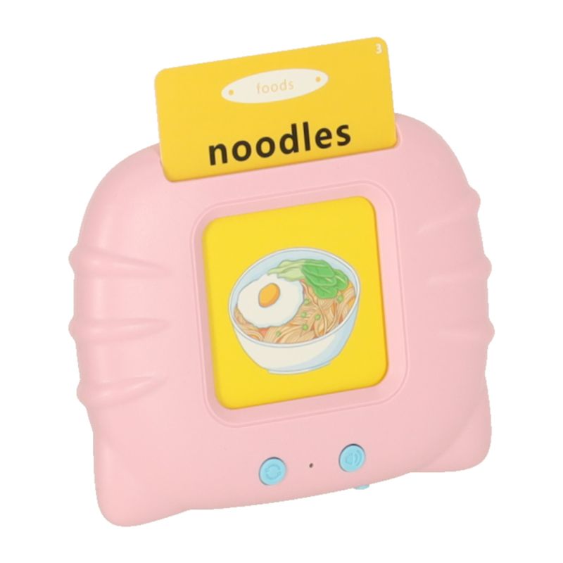 Nauka języka angielskiego czytnik kart do nauki słówek fiszki różowy - obrazek 2