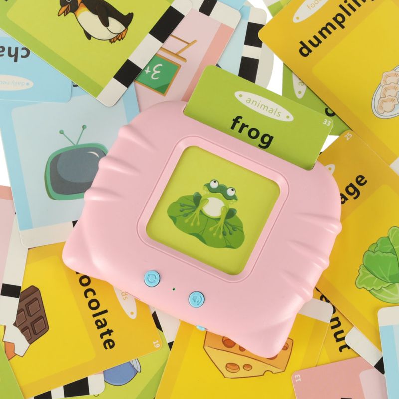 Nauka języka angielskiego czytnik kart do nauki słówek fiszki różowy - obrazek 9