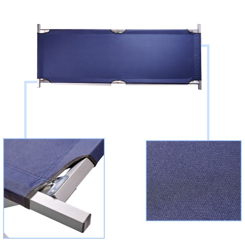 Łóżko polowe LUARO składane turystyczne kanadyjka XXL niebieskie 150kg - obrazek 5