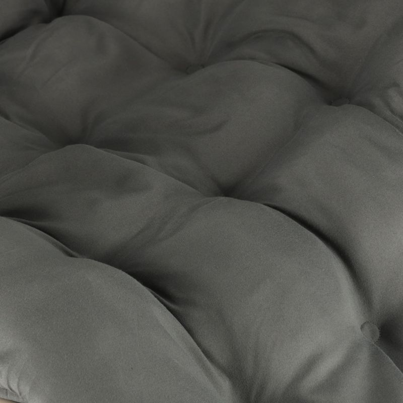 Leżak ogrodowy LUARO fotel składany turystyczny z poduszką szary - obrazek 5