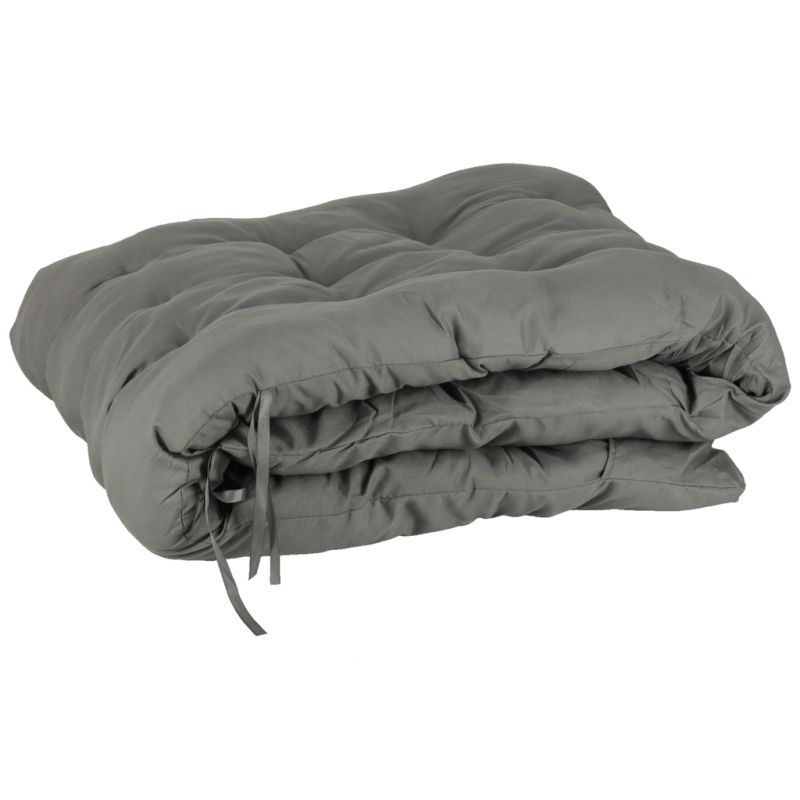 Leżak ogrodowy LUARO fotel składany turystyczny z poduszką szary - obrazek 9