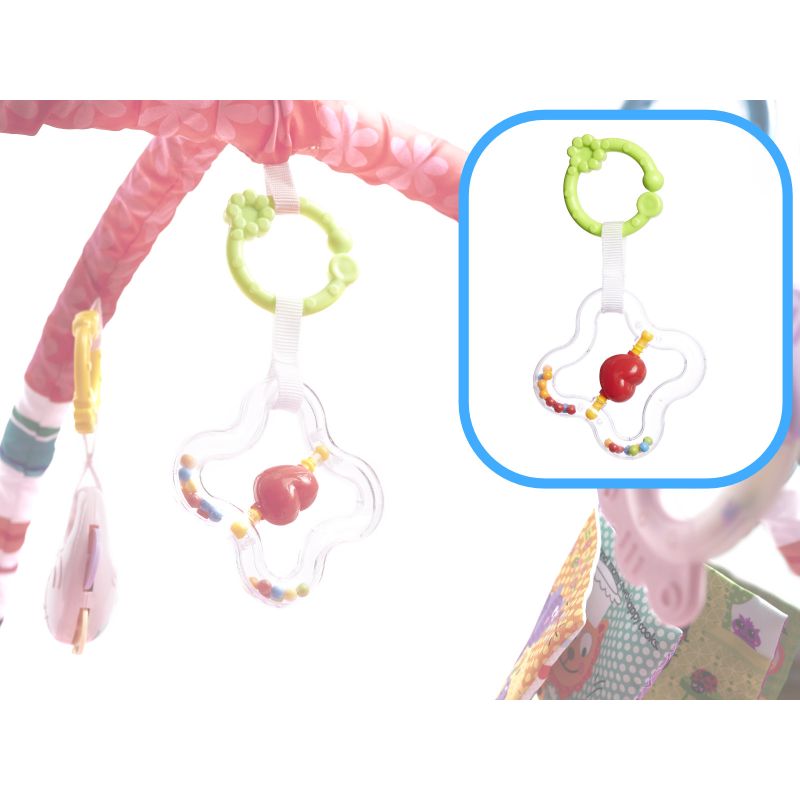 Mata Edukacyjna z pałąkami Basen z piłeczkami różowa - obrazek 5