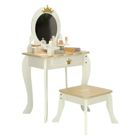 Toaletka drewniana dla dziewczynki LULILO Bella lustro taboret akcesoria