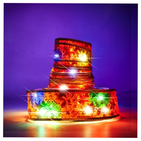 Wstążka ozdobna taśma LED 10m 100LED lampki choinkowe ozdoba świąteczna multikolor na baterie