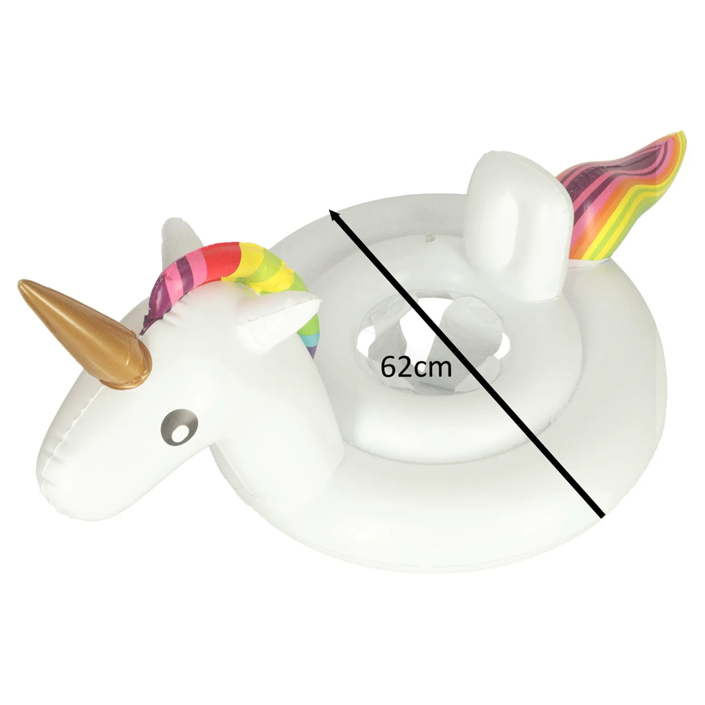 Kółko do pływania dla niemowląt koło pontonik dla dzieci z siedziskiem jednorożec 70cm 1-3lata - obrazek 5