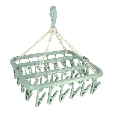 Wieszak suszarka na pranie na skarpetki bieliznę 32 klamerki niebieski