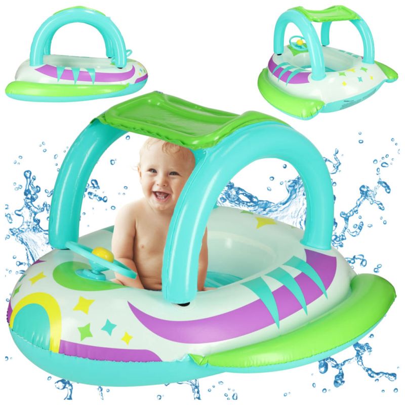 Kółko do pływania koło dmuchane z kierownicą pontonik dla dzieci z siedziskiem BESTWAY 34149 - obrazek 11