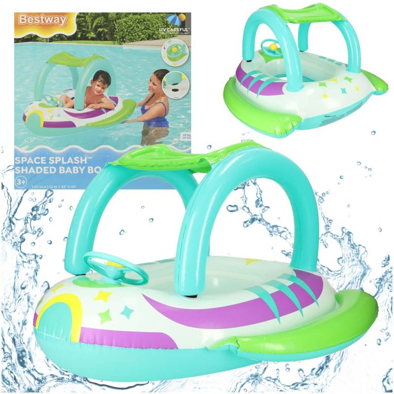 Kółko do pływania koło dmuchane z kierownicą pontonik dla dzieci z siedziskiem BESTWAY 34149 - obrazek 10