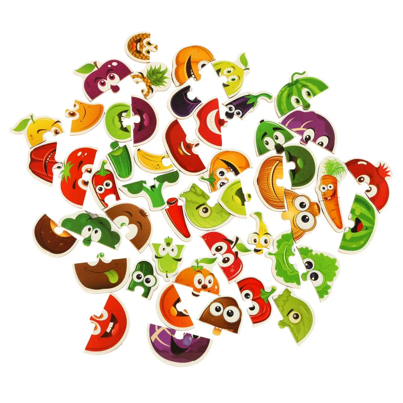 Puzzle dla dzieci układanka w puszce owoce warzywa 50 puzzli 25 obrazków