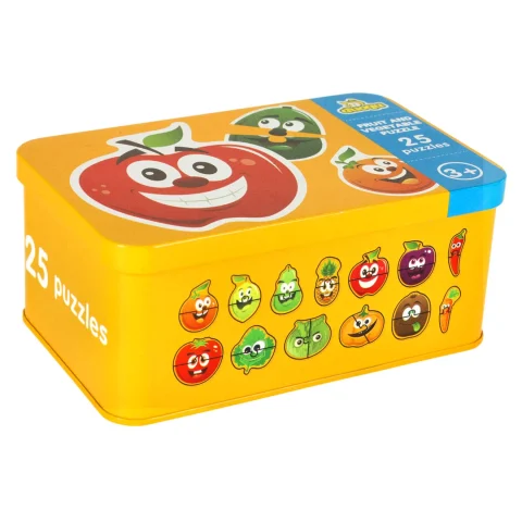Puzzle dla dzieci układanka w puszce owoce warzywa 50 puzzli 25 obrazków