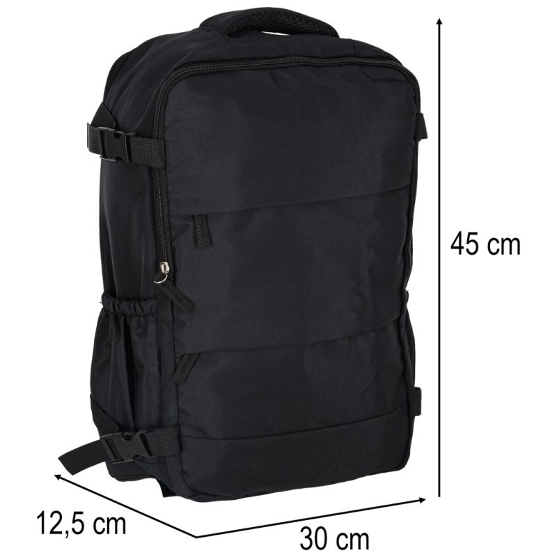 Plecak podróżny turystyczny bagaż czarny 45x30 cm - obrazek 13