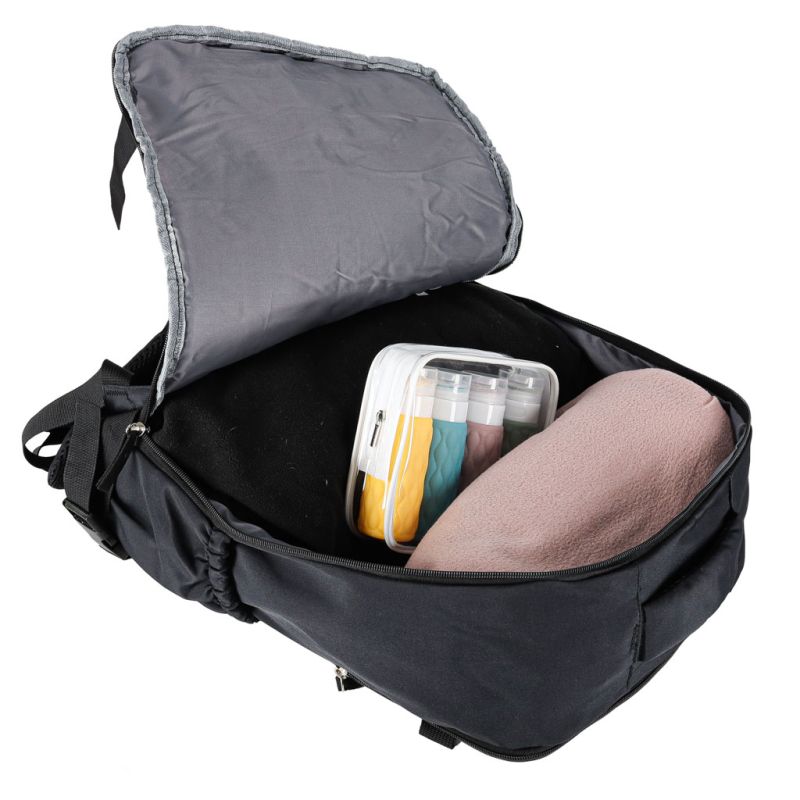 Plecak podróżny turystyczny bagaż czarny 45x30 cm - obrazek 9