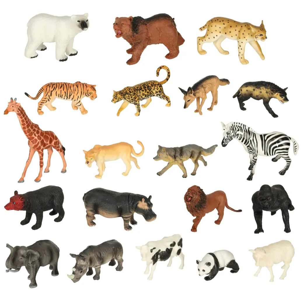 Figurki zwierząt zwierzęta zoo safari farma akcesoria skrzynka 59 el. - obrazek 3