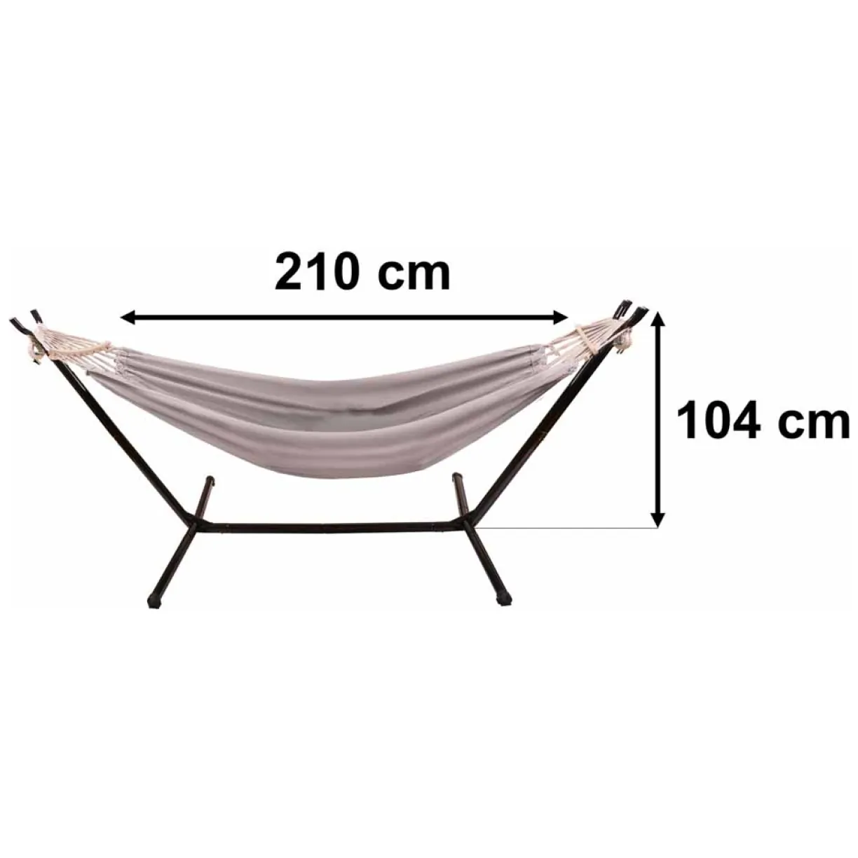 Hamak ogrodowy ze stelażem huśtawka duża mocna pokrowiec 247cm 100kg - obrazek 6