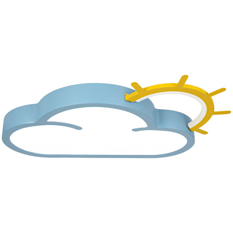 Lampa LED sufitowa plafon do pokoju dziecięcego ściemniana + pilot chmurka niebieska - obrazek 2