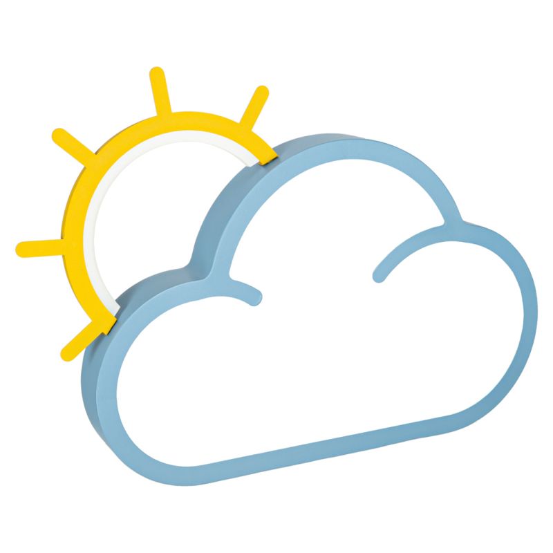 Lampa LED sufitowa plafon do pokoju dziecięcego ściemniana + pilot chmurka niebieska - obrazek 4