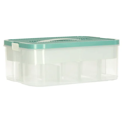 Organizer pudełko pojemnik na klocki zabawki drobiazgi z pokrywą przegródkami