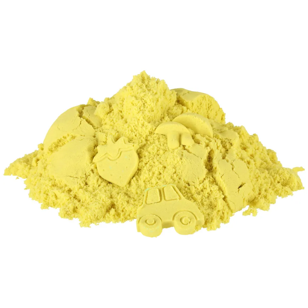 Piasek sensoryczny dla dzieci 1kg w woreczku żółty - obrazek 4