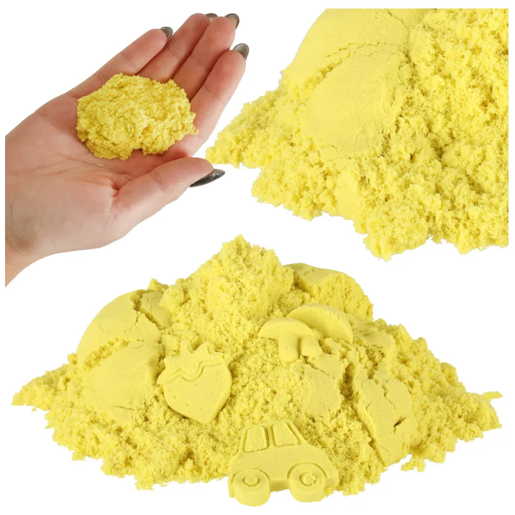 Piasek sensoryczny dla dzieci 1kg w woreczku żółty