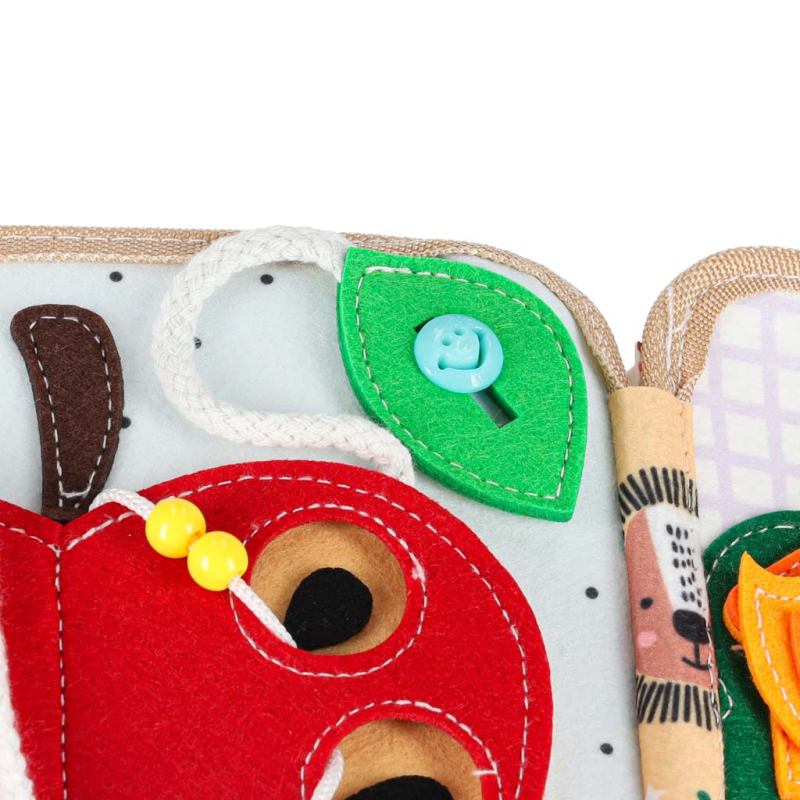 Książeczka sensoryczna edukacyjna filcowa 3D manipulacyjna ruchome elementy żyrafa - obrazek 10