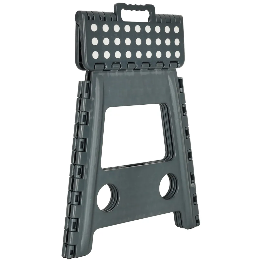 Stołek taboret składany antypoślizgowy 39,5 cm ciemny szary - obrazek 2