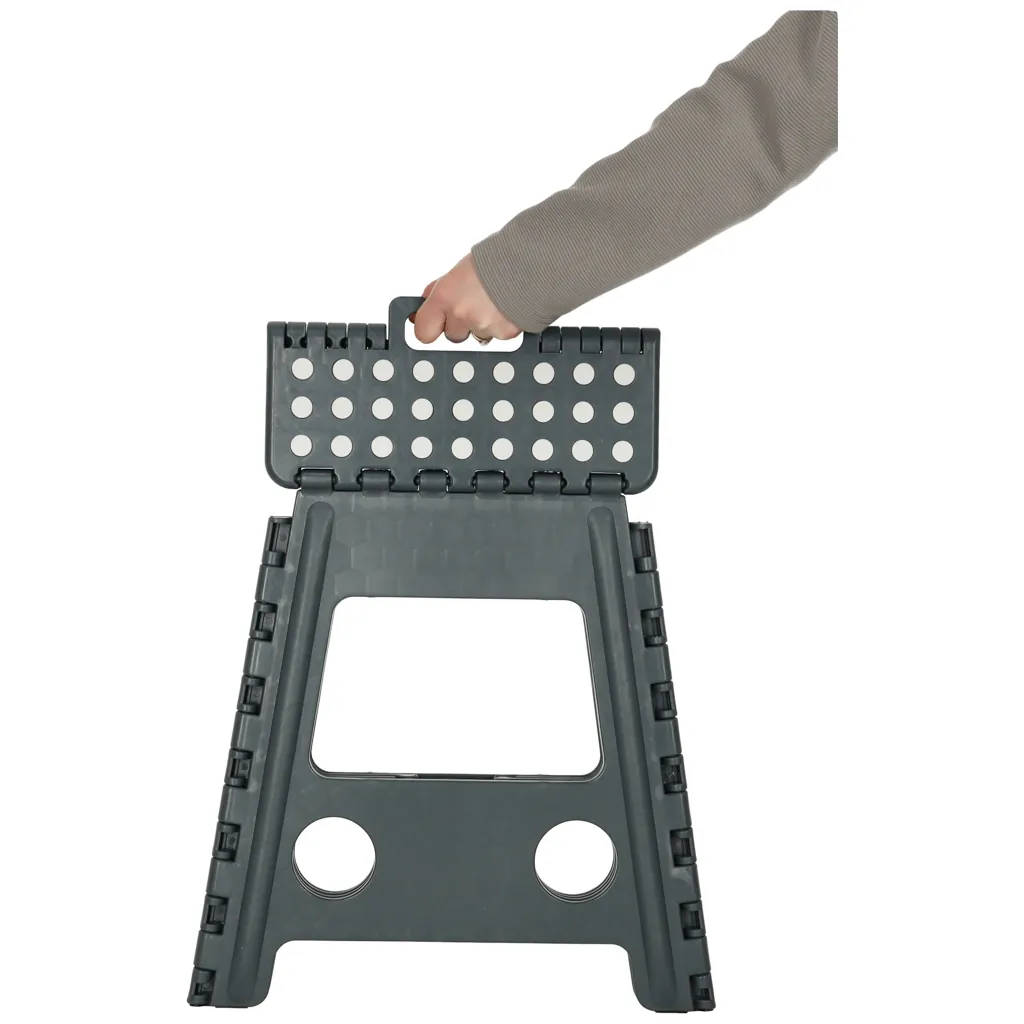 Stołek taboret składany antypoślizgowy 39,5 cm ciemny szary - obrazek 5