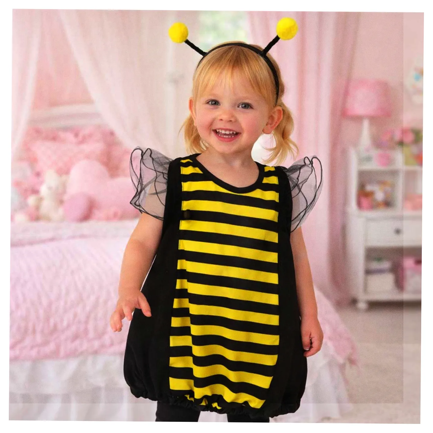 Kostium strój karnawałowy przebranie pszczółka pszczoła opaska 2 el rozmiar S - obrazek 9