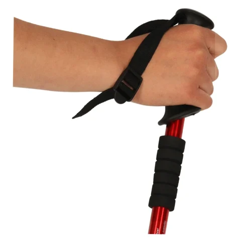 Kijki kije trekkingowe składane spacerowe do chodzenia nakładki 2 sztuki czerwone