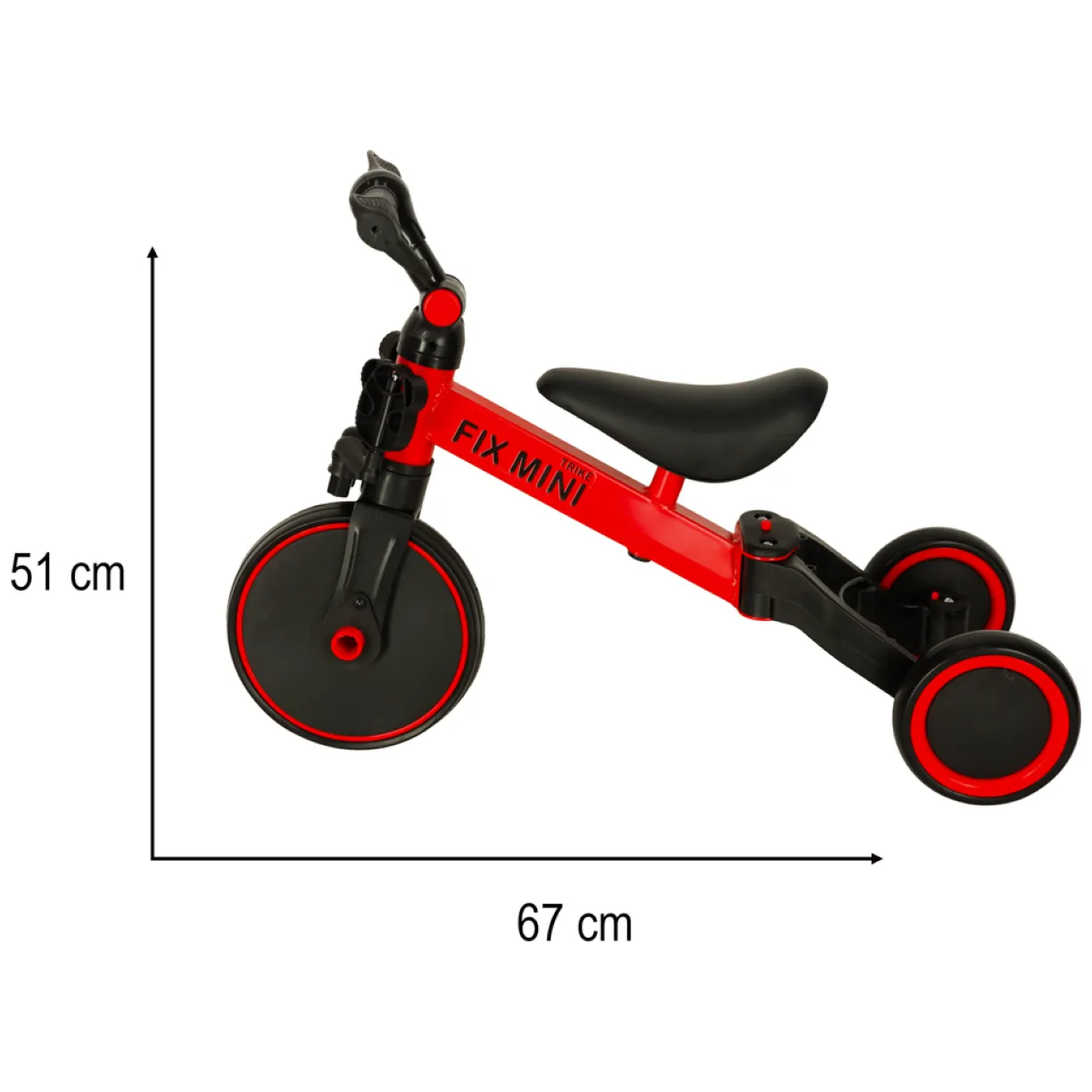 Rowerek biegowy Trike Fix Mini rower wielofunkcyjny 3w1 czerwony - obrazek 12