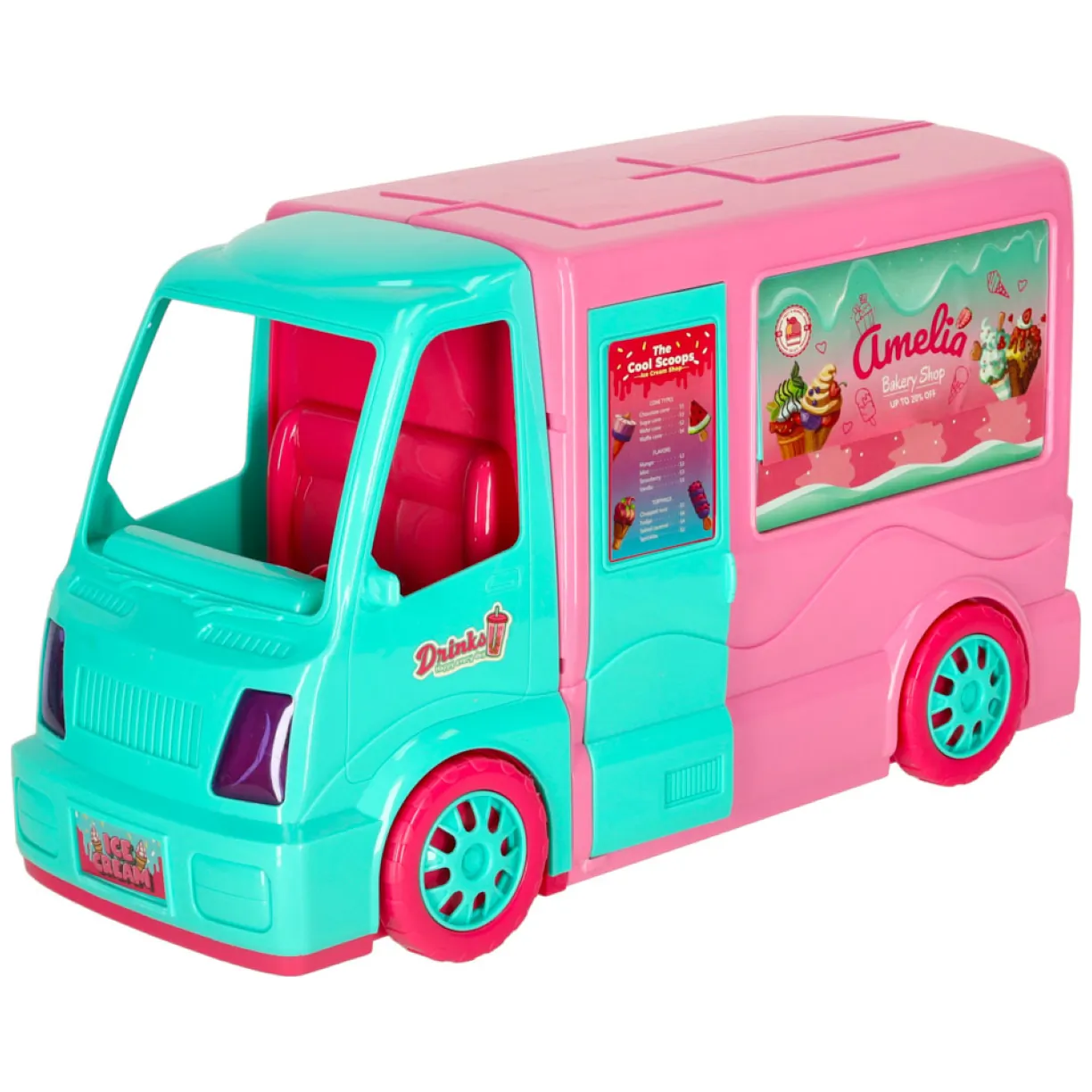 Samochód dla lalek kamper food truck zestaw 21 el.